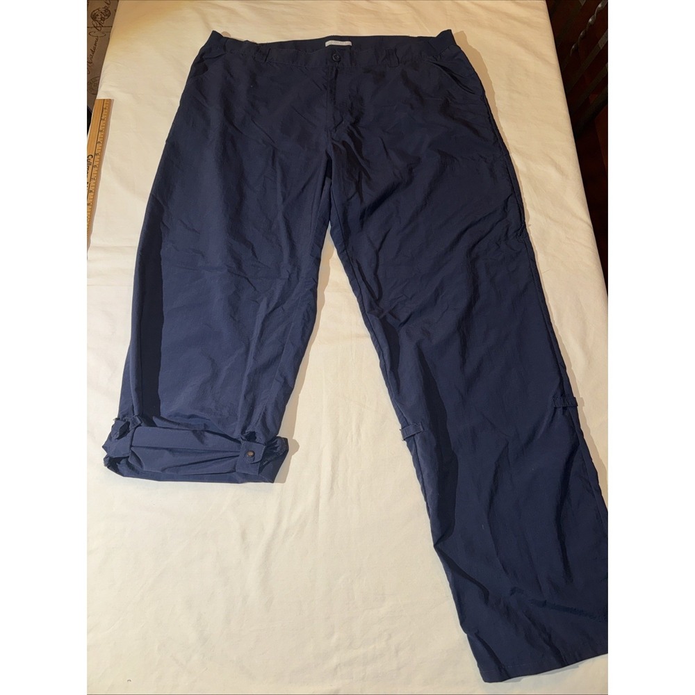 New Columbia Pants Navy XL Omni-Shade/Shield Hiking Roll Tab Rip Stop